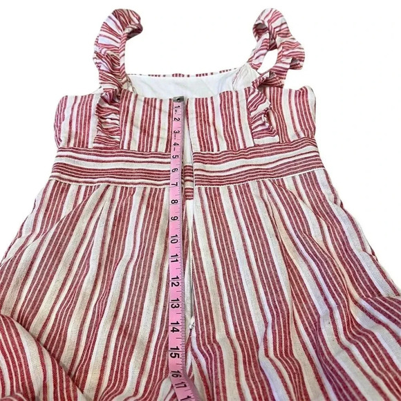 Lulus S Sleeveless Emilia Rae White and Red Striped Ruffle Culotte Jumpsuit - Picture 11 of 16